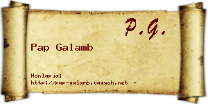 Pap Galamb névjegykártya